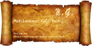 Mehlmauer Gábor névjegykártya